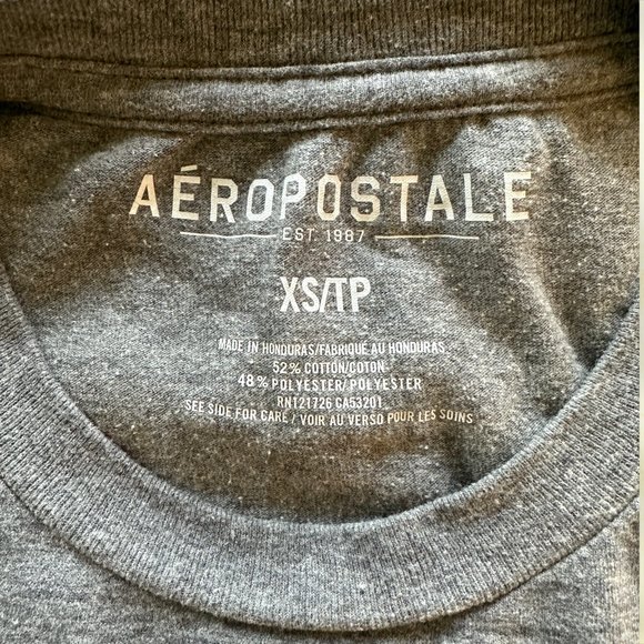 Aéropostale Gray Tee with Framed Deer Art (Size XS) - Picture 3 of 4